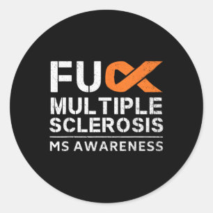 Pegatina Redonda Para Esclerosis Múltiple Ms Awareness Support Ribb