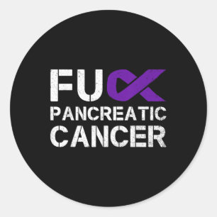 Pegatina Redonda Para Fu Pancreatic Cancer Awareness Warrior Purple