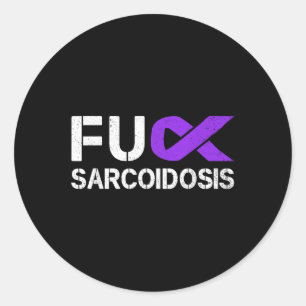 Pegatina Redonda Para Fu Sarcoidosis Mes De Concienciación Púrpura