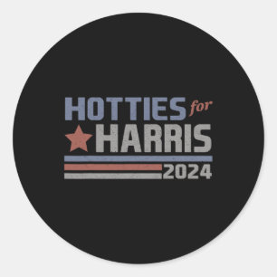 Pegatina Redonda Para Harris 24 Hotties For Harris 2024 Tee 3
