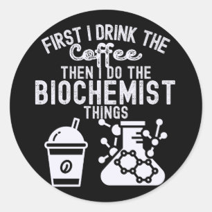 Pegatina Redonda Para la carrera de Bioquímica, amo Bioquímica5