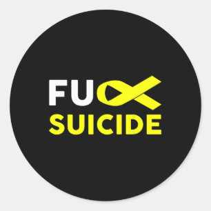 Pegatina Redonda Para la conciencia sobre el suicidio: regalo de su
