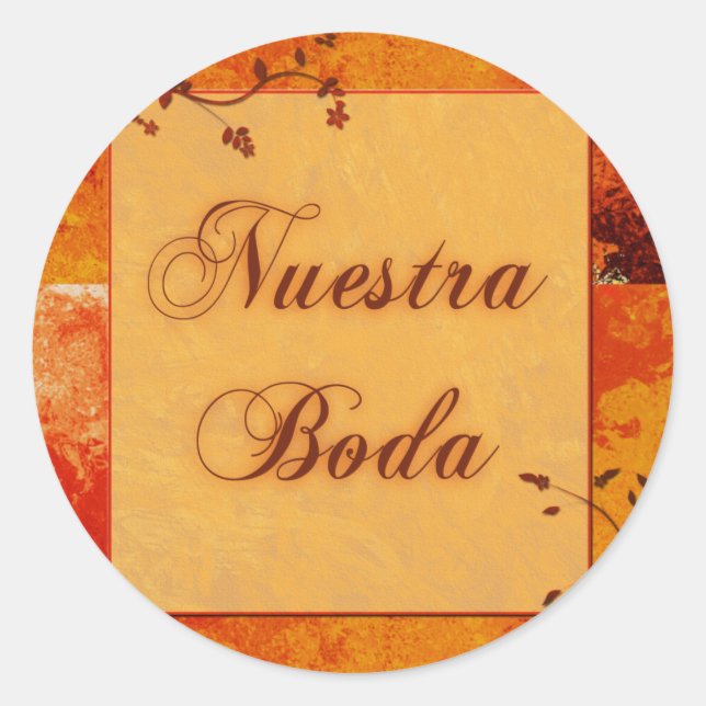 Pegatina Redonda Para la novia - nuestra boda (Anverso)