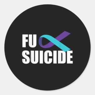 Pegatina Redonda Para la prevención del suicidio en la cinta de la