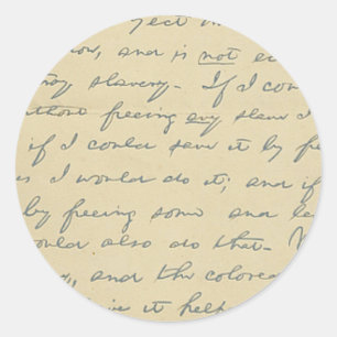 Pegatina Redonda Para los errores de la historia: Carta de Lincoln 