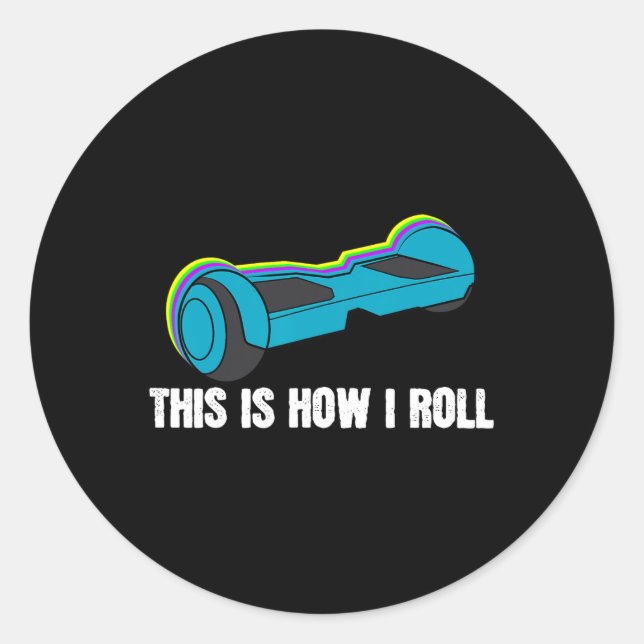 Pegatina Redonda Para los niños Gracioso Birthday Gift Hover Board (Anverso)