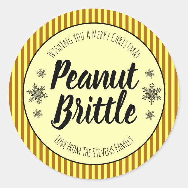 Pegatina Redonda Para Navidades Peanut Brittle (Anverso)