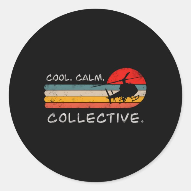 Pegatina Redonda Para pilotos de helicóptero (Anverso)