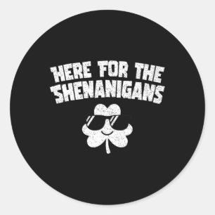 Pegatina Redonda Para Shenanigans Divertido Día de los Simpatizante