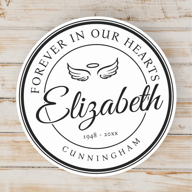 Pegatina Redonda Para siempre en nuestros corazones Alas del Ángel  (Subido por el creador)