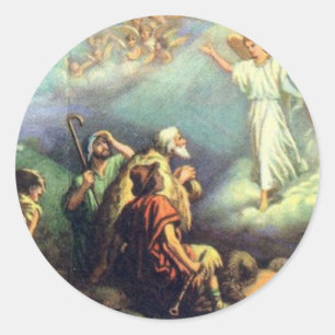 Pegatina Redonda ¡Para Unto Us nace un niño!