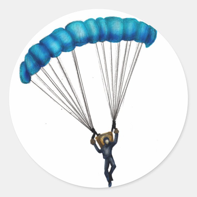 Pegatina Redonda Paracaæ (Anverso)