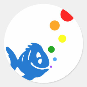 Pegatina Redonda parachoques de arco iris