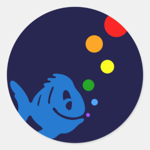 Pegatina Redonda parachoques de arco iris