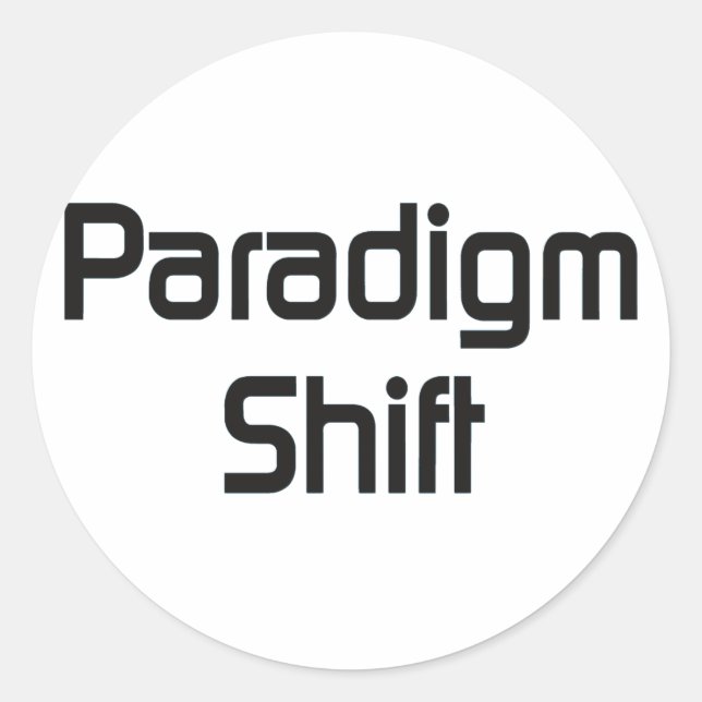 Pegatina Redonda Paradigma Shift bf (Anverso)