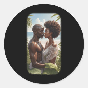 Pegatina Redonda Paradise Black Love Serie S Pegatina4