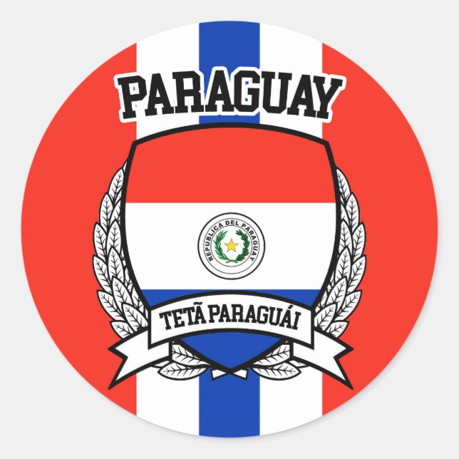 Pegatina Redonda Paraguay (Anverso)