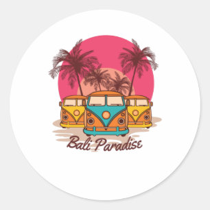 Pegatina Redonda Paraíso de Bali