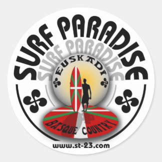 Pegatina Redonda paraíso de surf euskadi