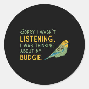 Pegatina Redonda Parakeet Lover Acerca De Mi Budgerigar Budgie
