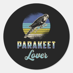 Pegatina Redonda Parakeet Lover Aves Aves Mascota Budgerigar Budgie