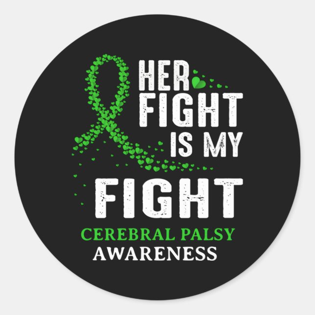 Pegatina Redonda Parálisis cerebral Conciencia Cp Daño cerebral Rib (Anverso)