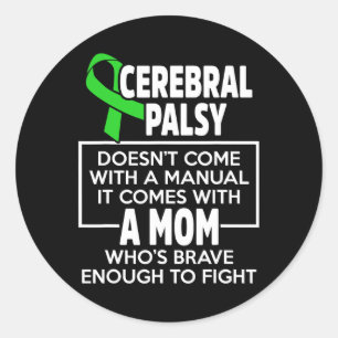 Pegatina Redonda Parálisis cerebral Conciencia Cp Mamá Sobrevivient