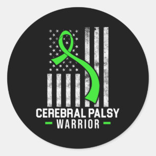 Pegatina Redonda Parálisis cerebral Cp Sensibilización Guerrero Sob