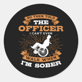 Pegatina Redonda Paraplejia Personas Discapacitadas Paraplejia Sill