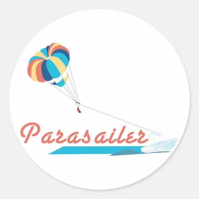 Pegatina Redonda Parasailer (Anverso)
