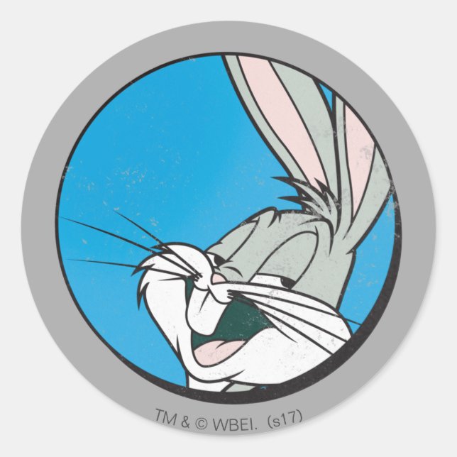 Pegatina Redonda Parche azul retro BUGS BUNNY™ (Anverso)
