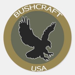 Pegatina Redonda Parche BushcraftUSA Brown