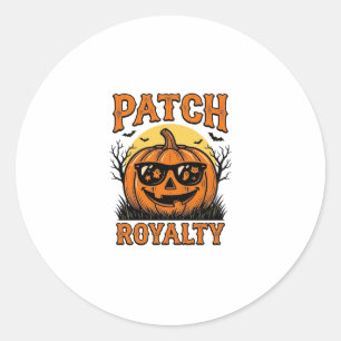 Pegatina Redonda Parche de Calabaza de Halloween Jack O Lantern Vin