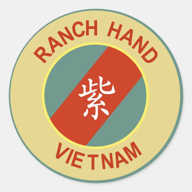 Pegatina Redonda Parche de mano de rancho de operación (Anverso)