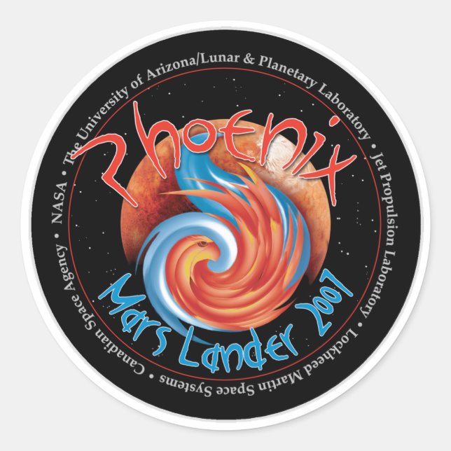 Pegatina Redonda Parche de misión Phoenix (Anverso)