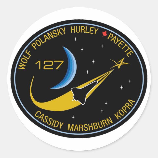 Pegatina Redonda Parche de misión STS-127 (Anverso)