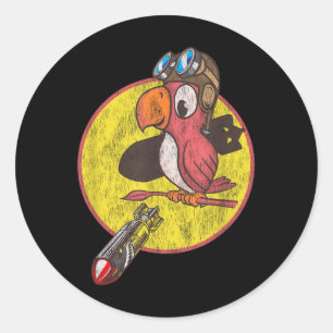 Pegatina Redonda Parche Piloto De Combatientes De La Segunda Guerra