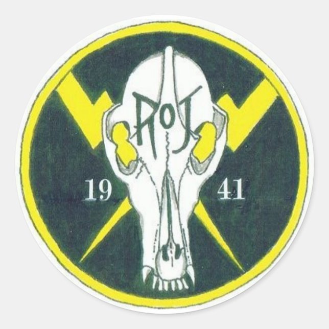 Pegatina Redonda Parche ROJ modificado (Anverso)