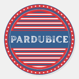 Pegatina Redonda Pardubice City Pride Emblem – Czech Identity