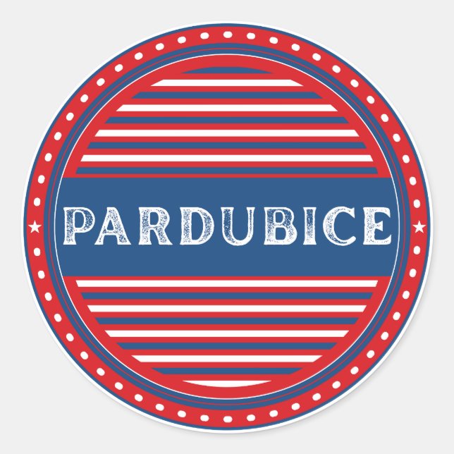 Pegatina Redonda Pardubice City Pride Emblem – Czech Identity (Anverso)