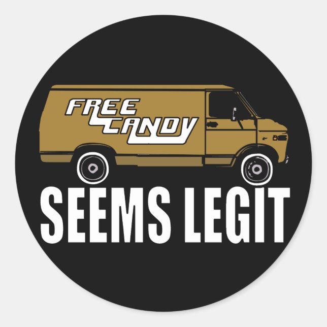 Pegatina Redonda Parece que Legit Free Candy (Anverso)