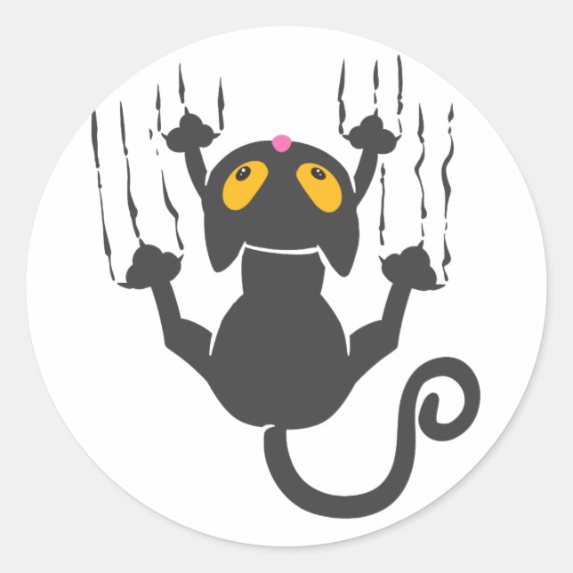 Pegatina Redonda Pared de grabación de gatos personalizado - Elegir (Anverso)