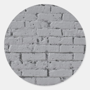 Pegatina Redonda Pared de ladrillo pintado de gris