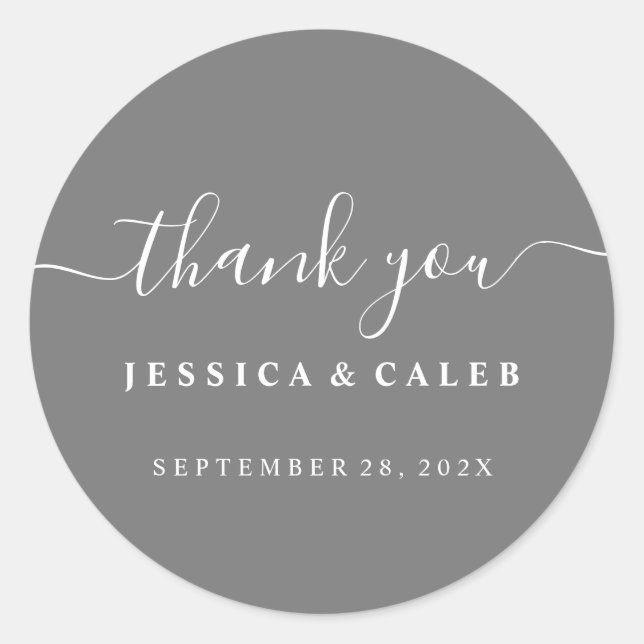 Pegatina Redonda Pareja Agradecida Sticker - Agrega tu Color (Anverso)