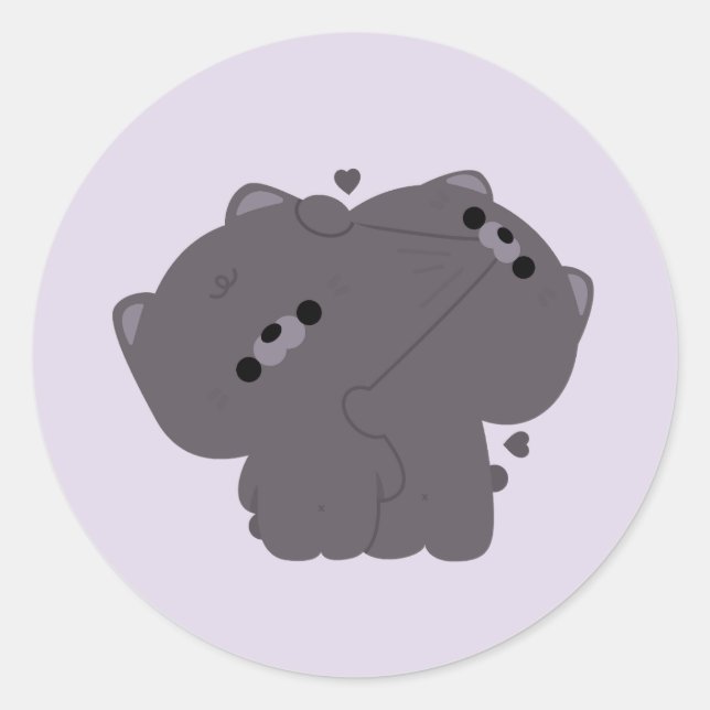 Pegatina Redonda Pareja británica de gatos Shorthair (Anverso)