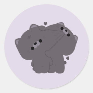 Pegatina Redonda Pareja británica de gatos Shorthair