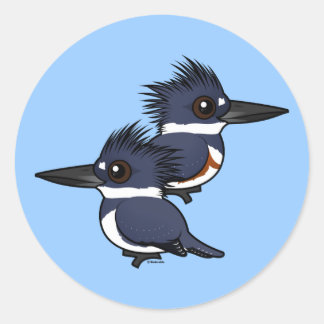 Pegatina Redonda Pareja cortada de Kingfisher