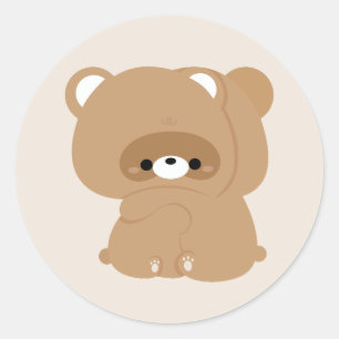Pegatina Redonda Pareja Cute Beaver