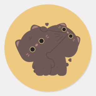 Pegatina Redonda Pareja de gatos de Bombay