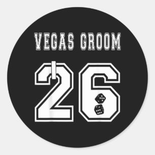 Pegatina Redonda Pareja de Las Vegas 2026 Despedida de Soltero Fies